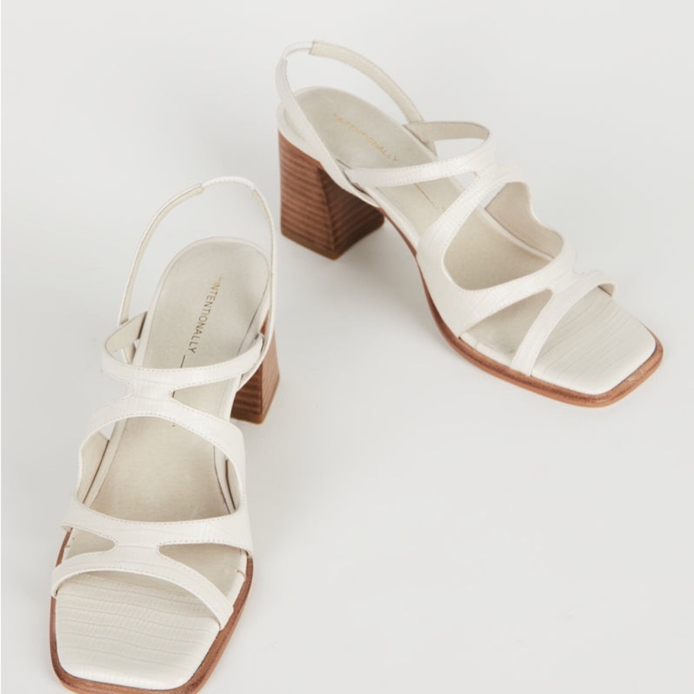 Cream Intentionally Blank “If” sandals